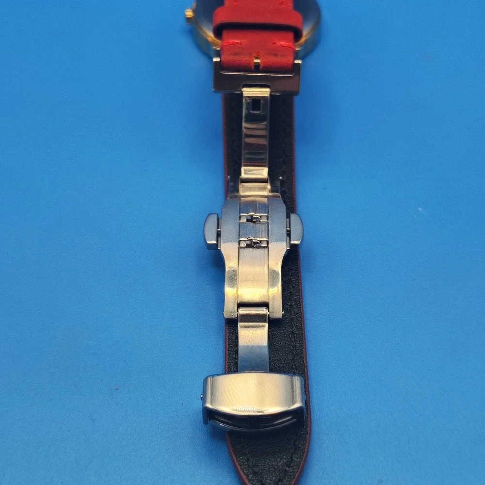 Vintage 2007‎ Timex Date 35mm Men's Quartz Watch Leather Strap Deployment Clasp